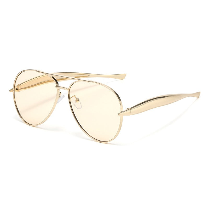 Retro Oversized Gold Aviators