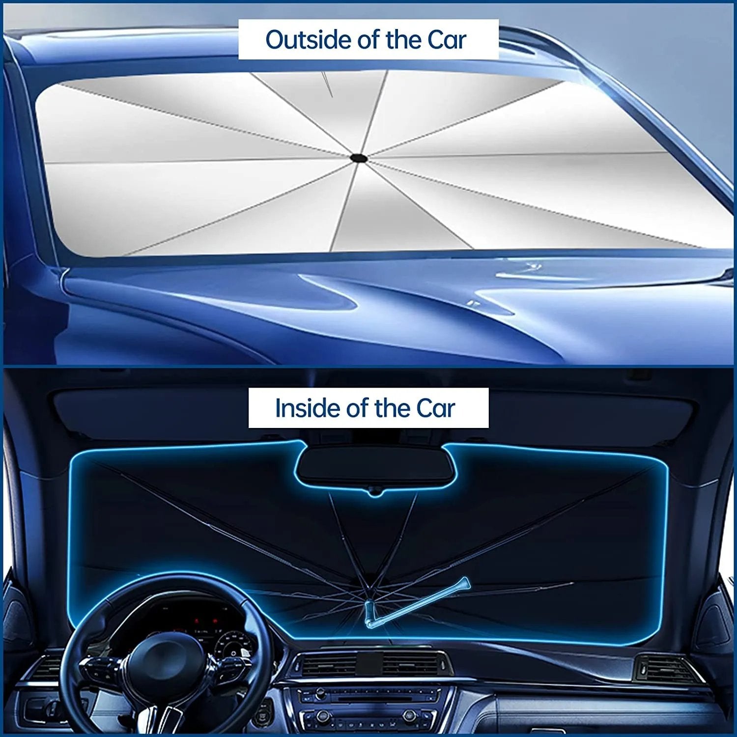 🔥Summer Sale 50% OFF! ✨Car Windshield Sun Shade Umbrella