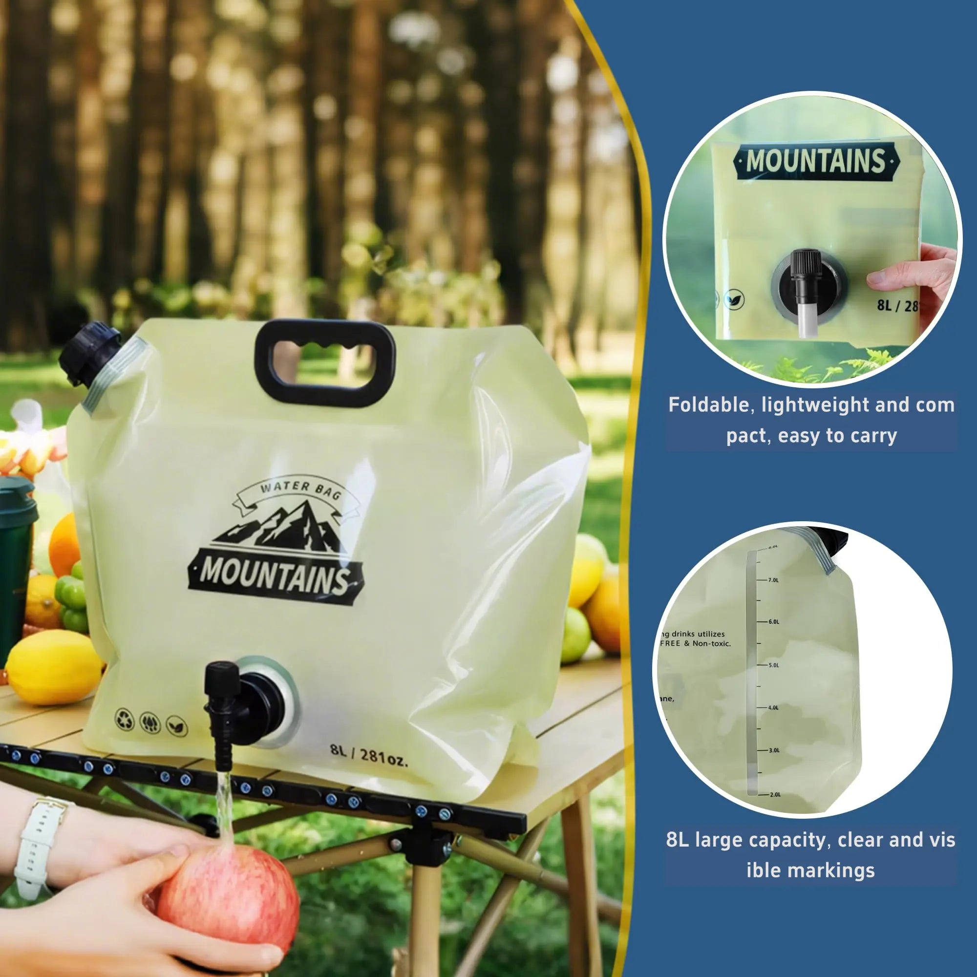 🔥LAST DAY 55% OFF 🔥2pcs Heavy-Duty 8L Water Carriers | Collapsible & Reusable for Outdoor Travel