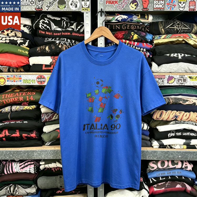 CozTee Italia 1990 Worldcup Promo World Cup Football Graphic T-Shirt