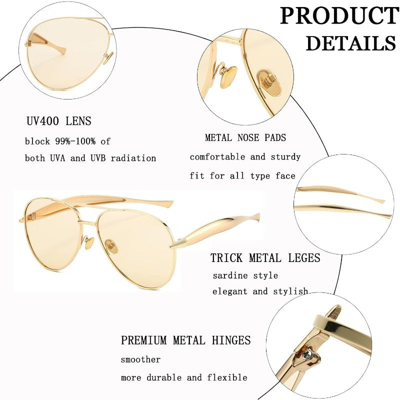 Retro Oversized Gold Aviators