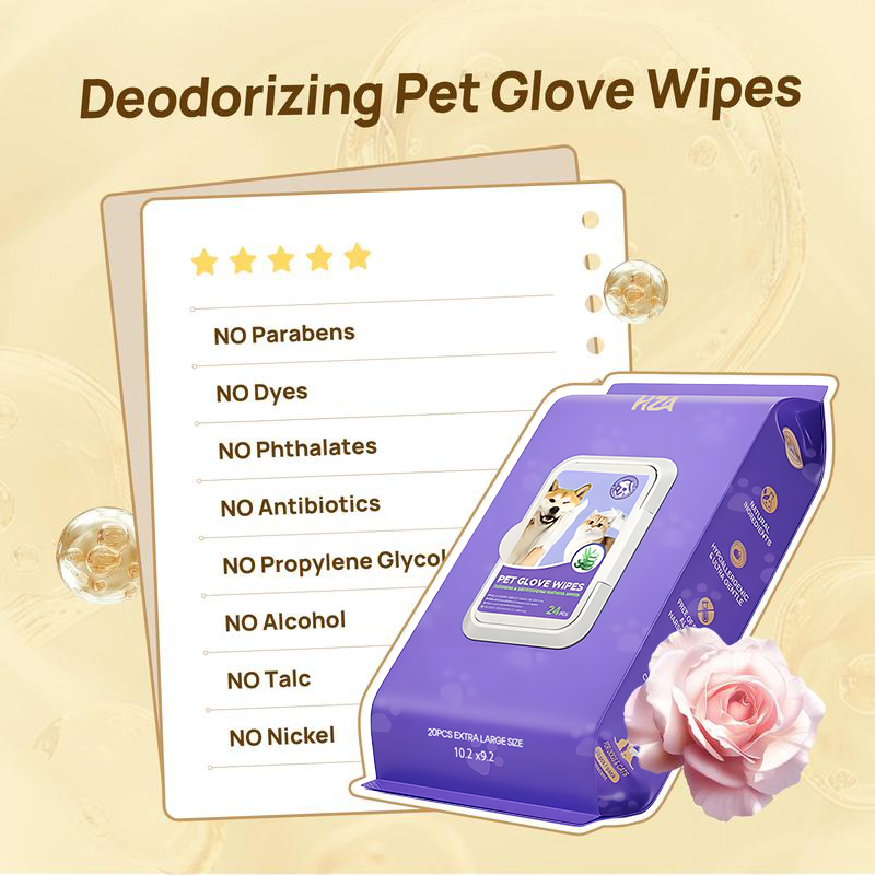 🧤 HZA™ PET Glove Wipes | High-Efficiency Deodorizing & Grooming Gloves | Professional Deep Clean with a Loving Stroke | Instant Refresh for Sensitive Pets | No More Water Stress – Clean & Comfy in Minutes