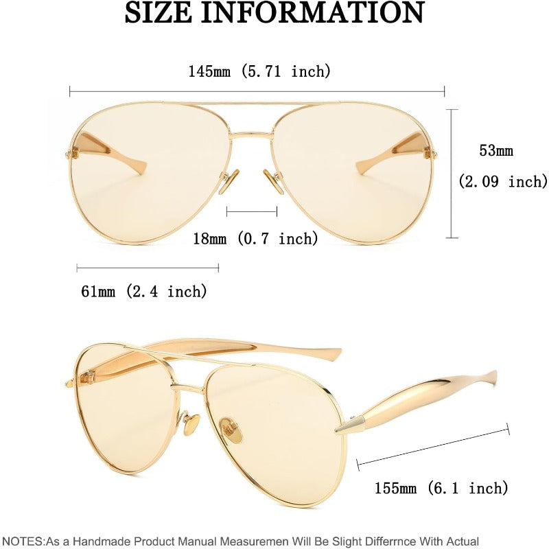 Retro Oversized Gold Aviators