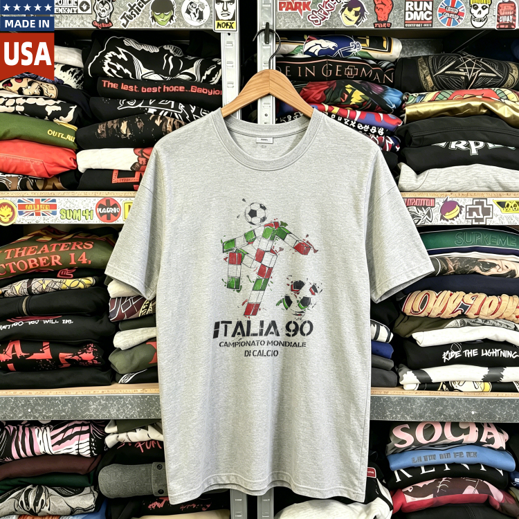 CozTee Italia 1990 Worldcup Promo World Cup Football Graphic T-Shirt