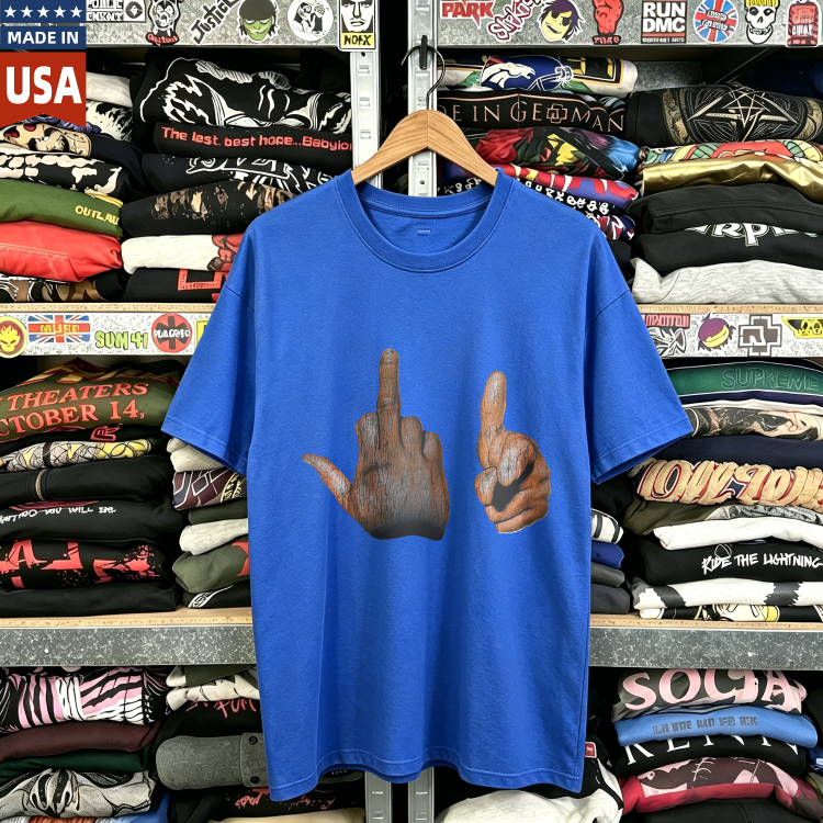 CozTee 90s Two-Finger Salute Graphic T-Shirt