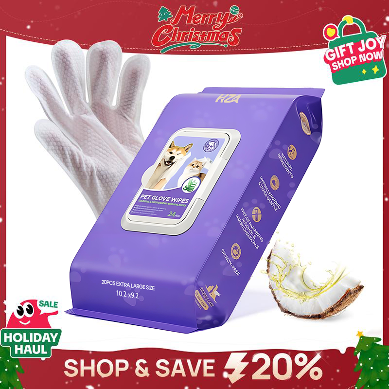 🧤 HZA™ PET Glove Wipes | High-Efficiency Deodorizing & Grooming Gloves | Professional Deep Clean with a Loving Stroke | Instant Refresh for Sensitive Pets | No More Water Stress – Clean & Comfy in Minutes