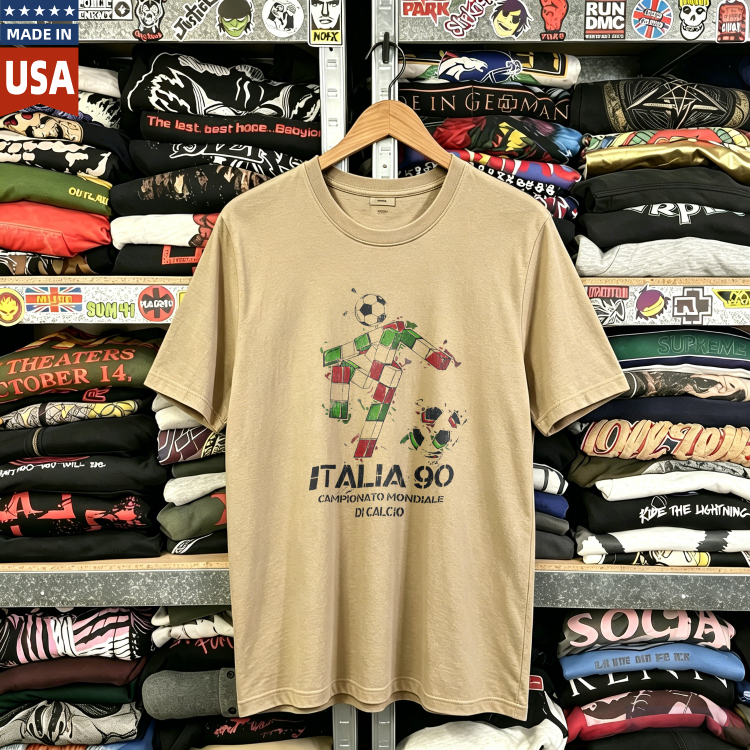 CozTee Italia 1990 Worldcup Promo World Cup Football Graphic T-Shirt