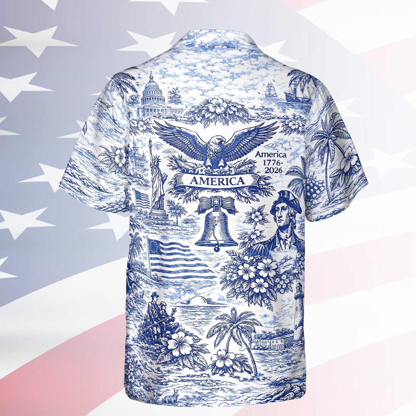 🇺🇸 250th Anniversary Patriotic Hawaiian Shirt 1776–2026 | Vintage American Heritage AOP Summer Shirt