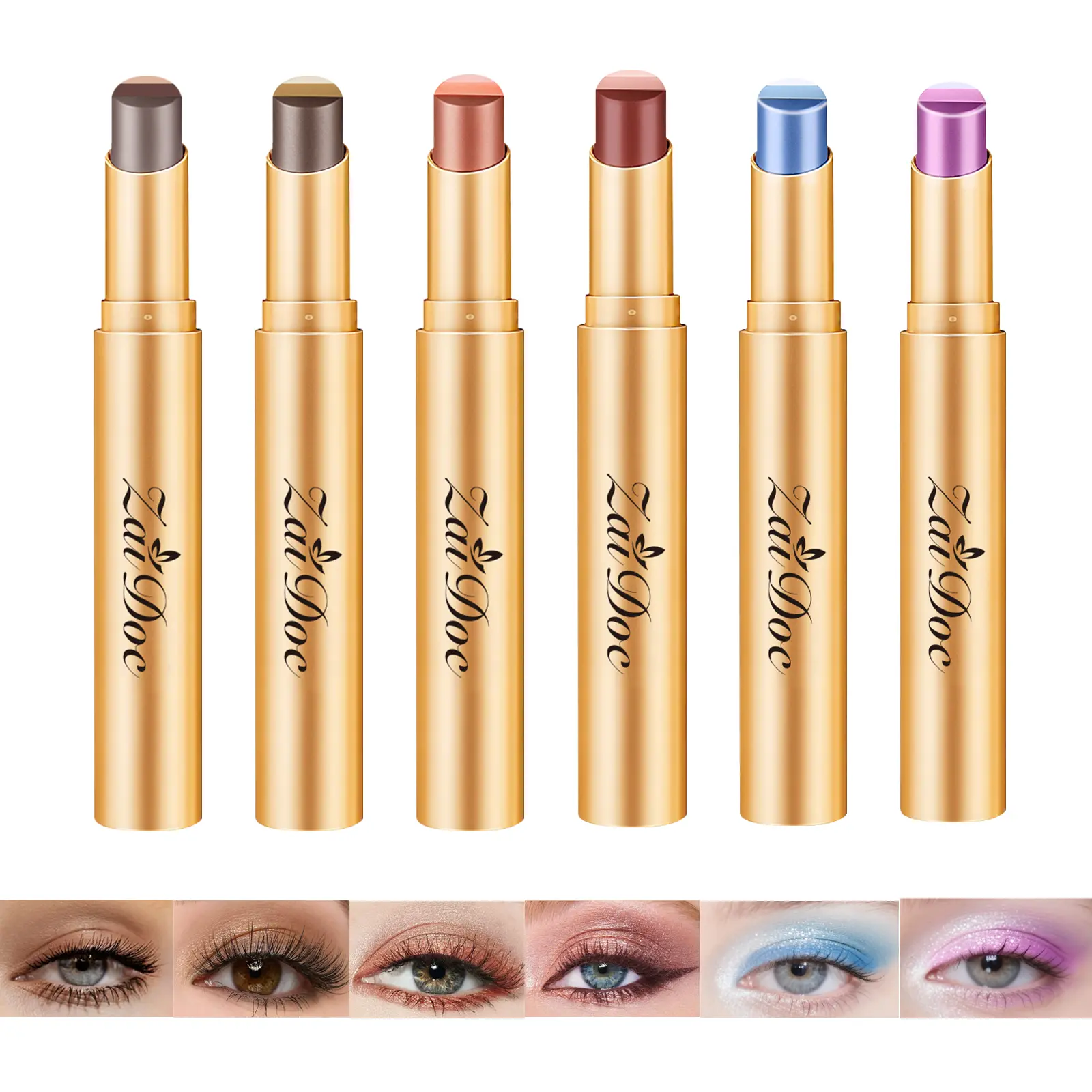 3-in-1 Easy Eyeshadow Stick for Beginners，Smudge-Proof in Seconds, One-Stroke Application，Creamy Shimmer Trio Eyeshadow Stick