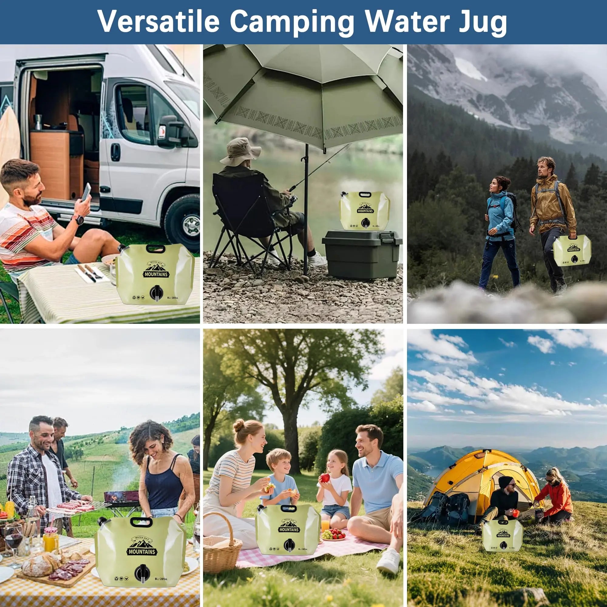 🔥LAST DAY 55% OFF 🔥2pcs Heavy-Duty 8L Water Carriers | Collapsible & Reusable for Outdoor Travel