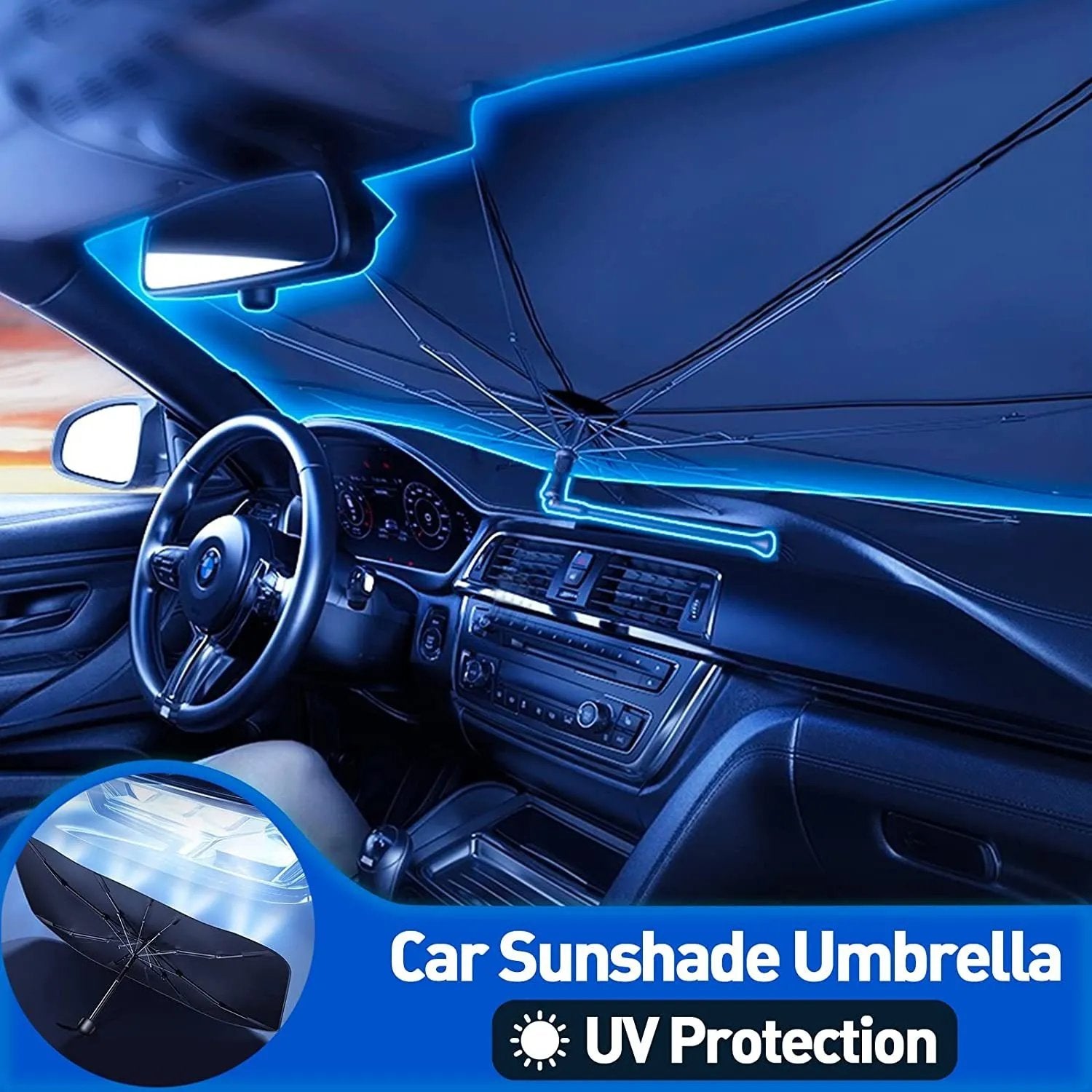🔥Summer Sale 50% OFF! ✨Car Windshield Sun Shade Umbrella