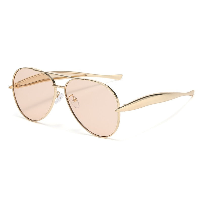 Retro Oversized Gold Aviators