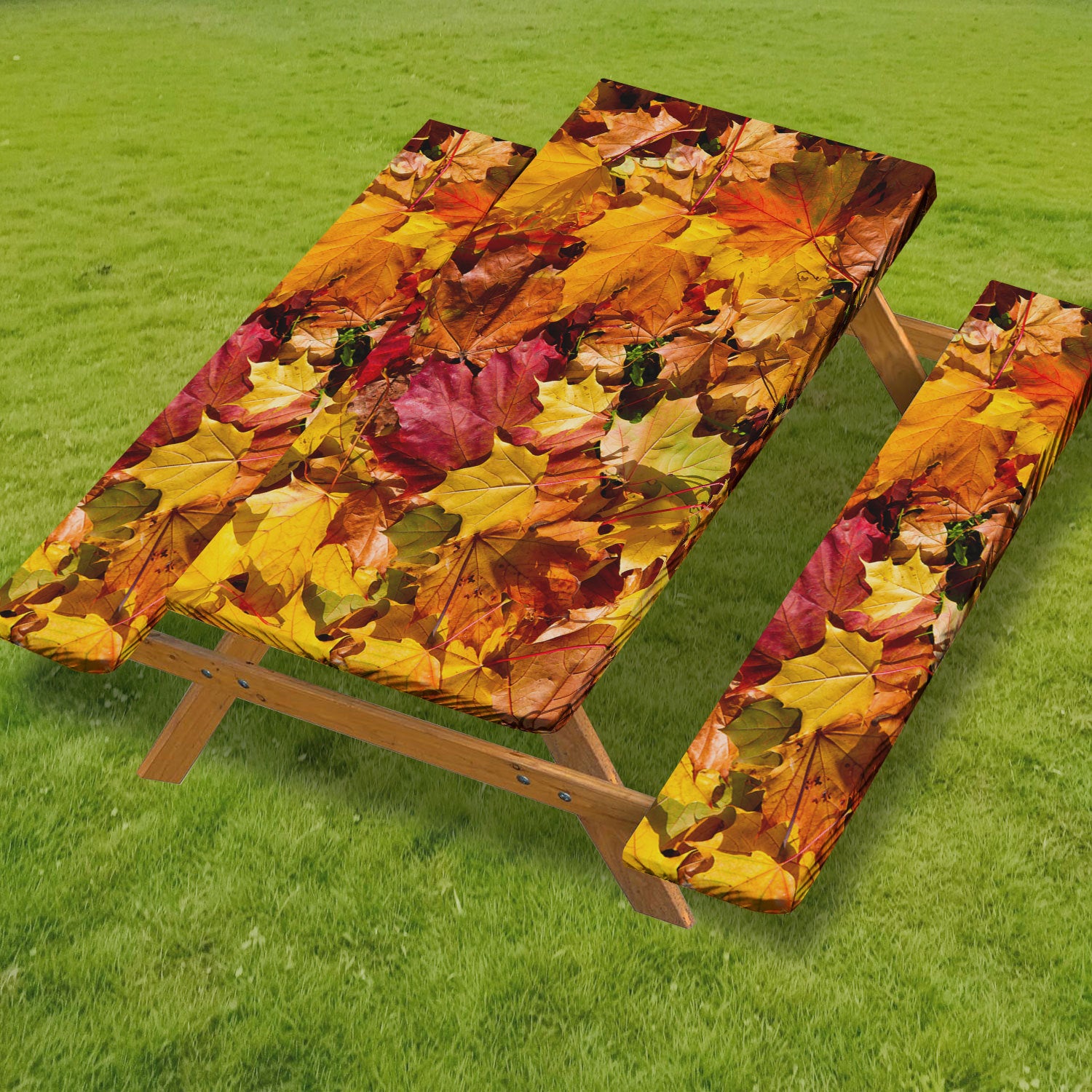 🧺 RNOONY Stretch Picnic Tablecloth Set | Bench Covers + Carry Bag Included 👜