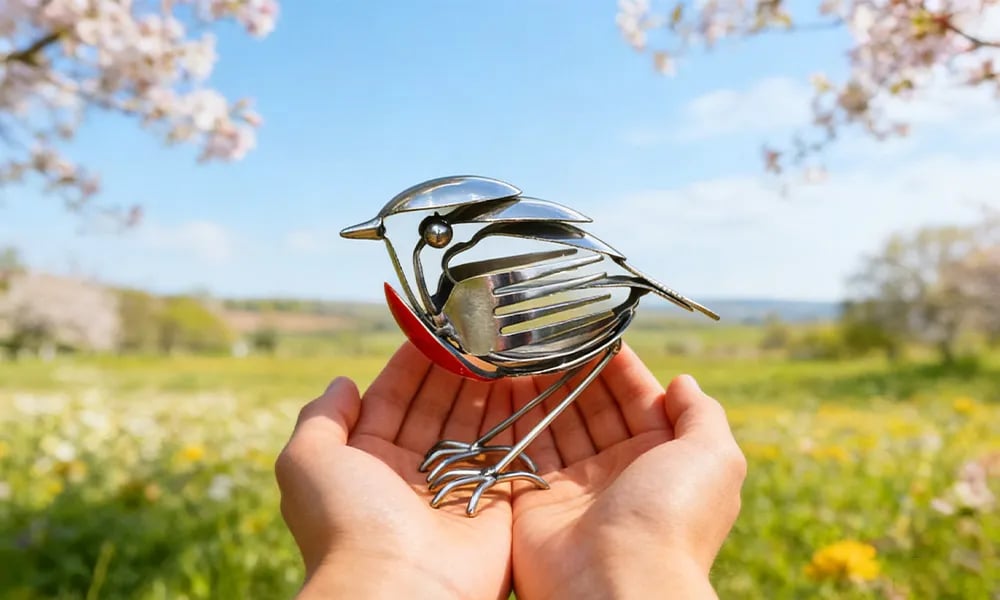 🐦 Handmade Metal Robin