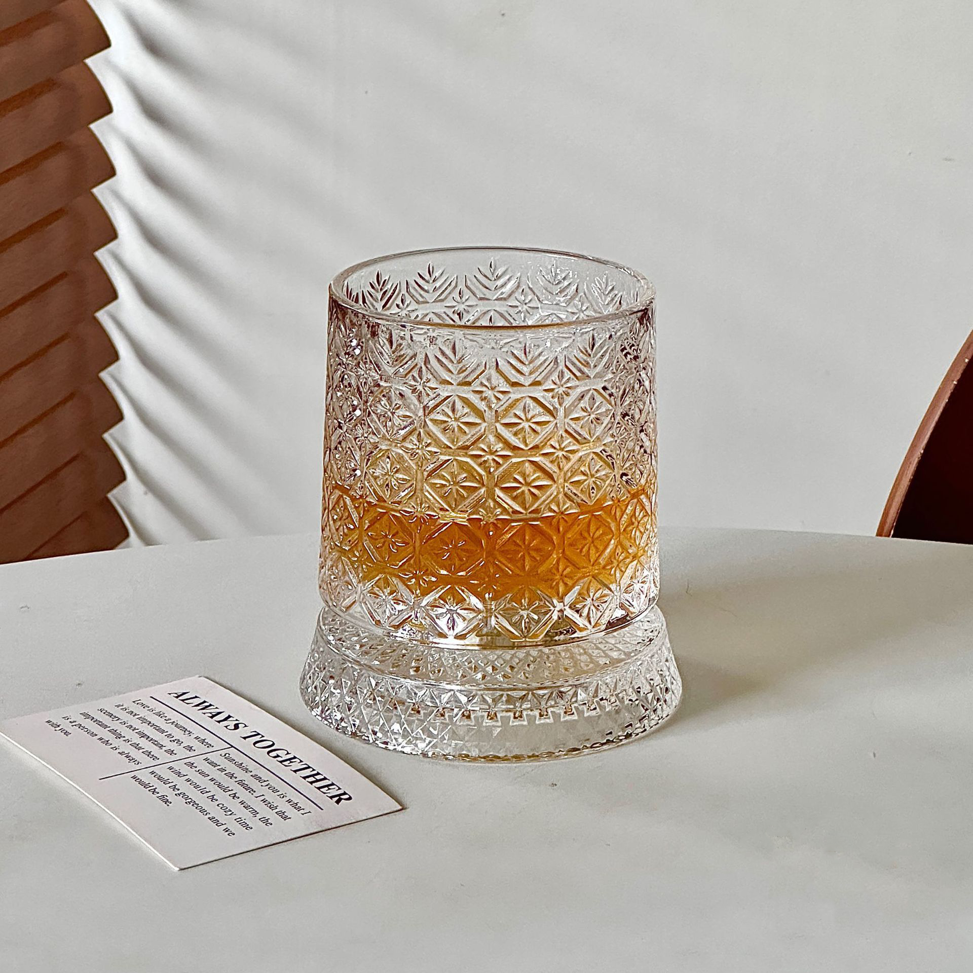 🔥2026 Hot Sell✨ The Whiskey Glass Everyone's Obsessed With 🥃 Spins Smoothly • Glows Beautifully • Perfect Gift