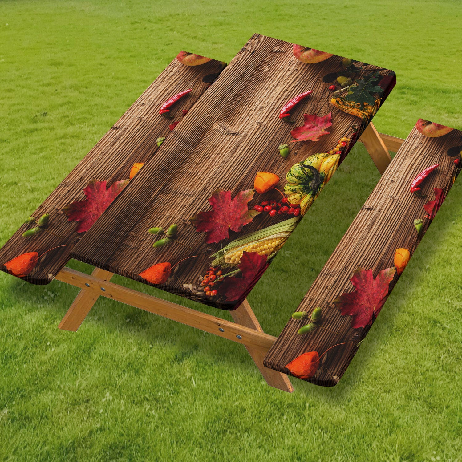🧺 RNOONY Stretch Picnic Tablecloth Set | Bench Covers + Carry Bag Included 👜