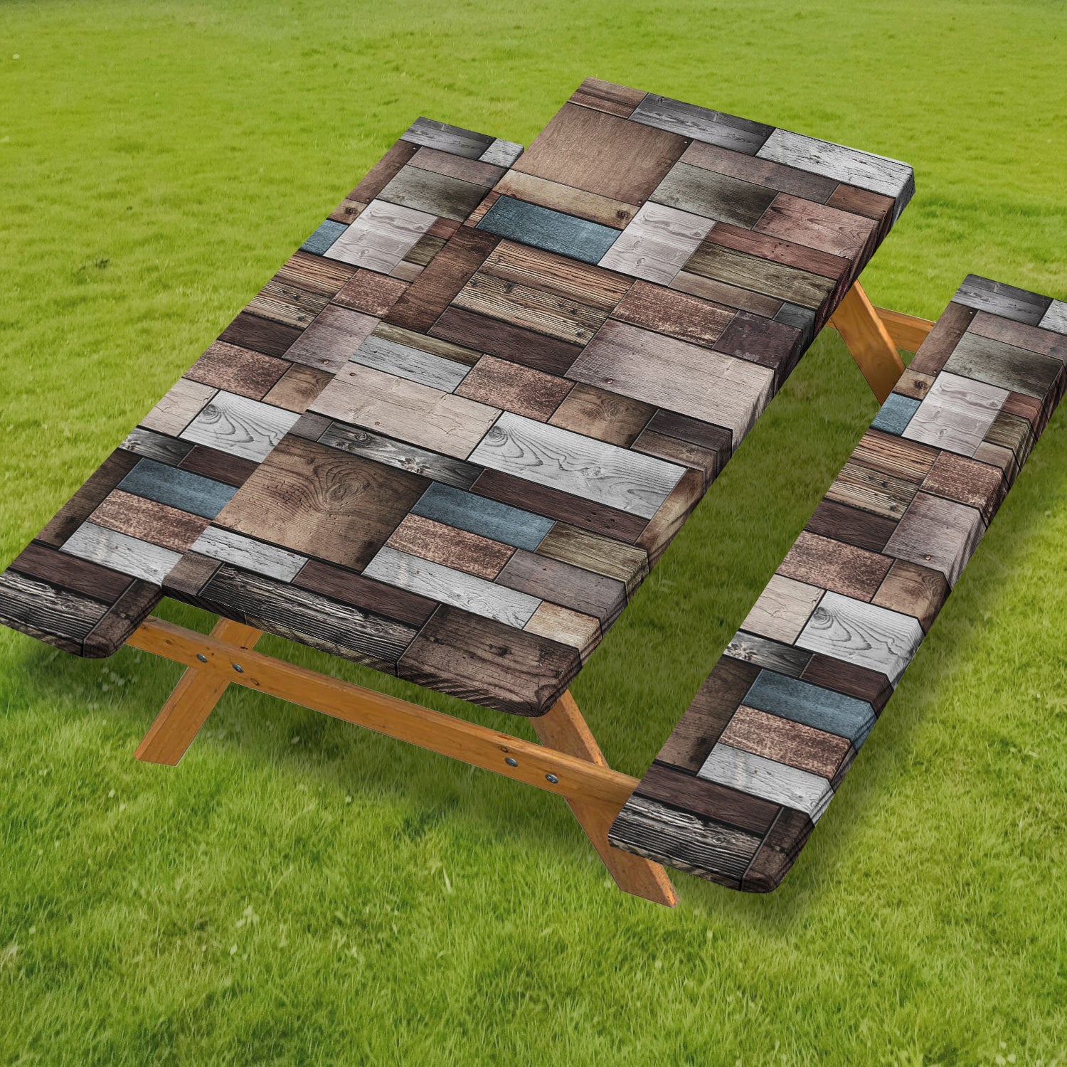 🧺 RNOONY Stretch Picnic Tablecloth Set | Bench Covers + Carry Bag Included 👜