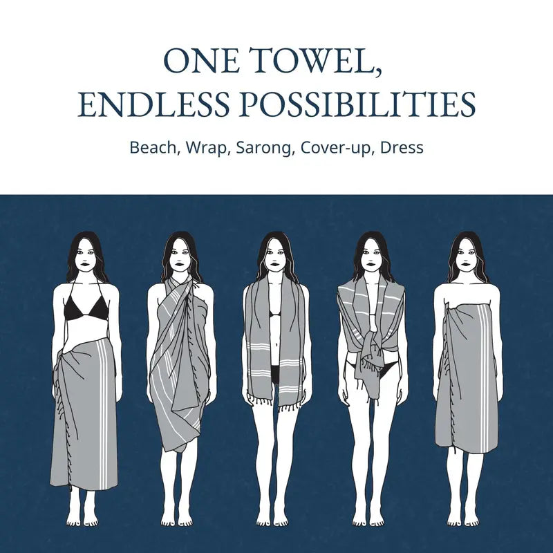 🏖️🌞Lightweight Modern Flat-Weave XL Beach Towel (39"x71")