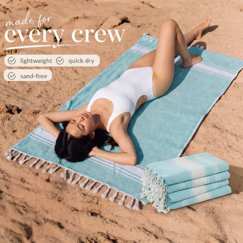 🏖️🌞Lightweight Modern Flat-Weave XL Beach Towel (39"x71")