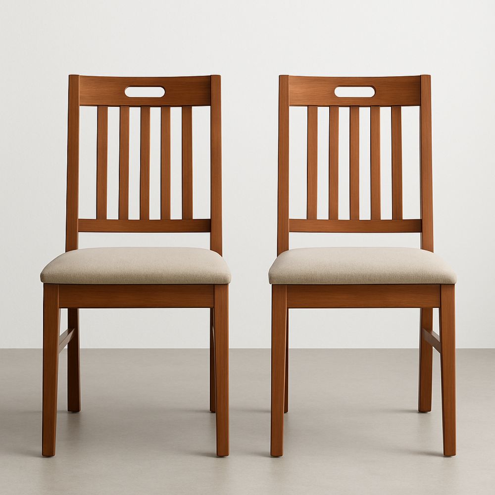 Fa étkezőszék párnázott poliészter huzattal 2 db