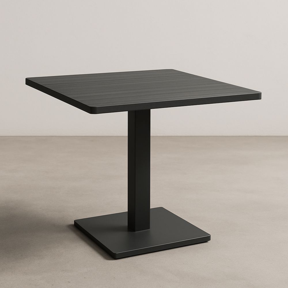 Négyzet alakú asztal MDF és acél szerkezettel 70x70 cm