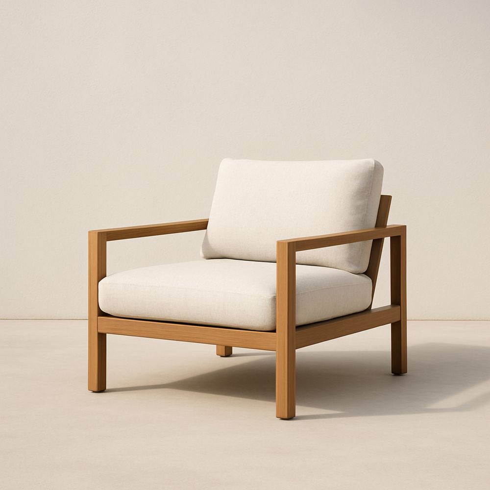 Fa karosszék pamut huzattal 87x75x75 cm