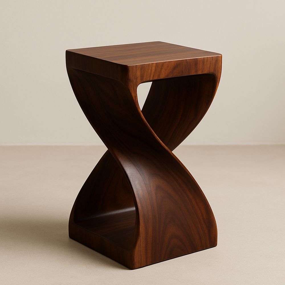 Fa díszítő kis asztal diófa 45 cm