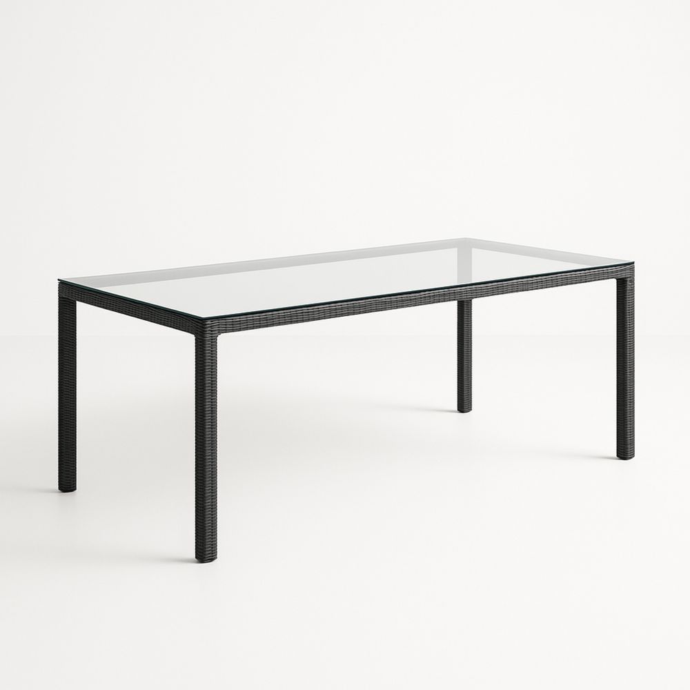 Üvegasztal acél vázzal 5 mm-es edzett üveggel, fekete