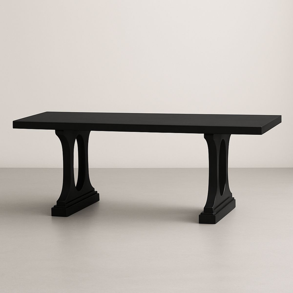 Mesa de Jantar Retangular Madeira Preta 200x90x75 cm