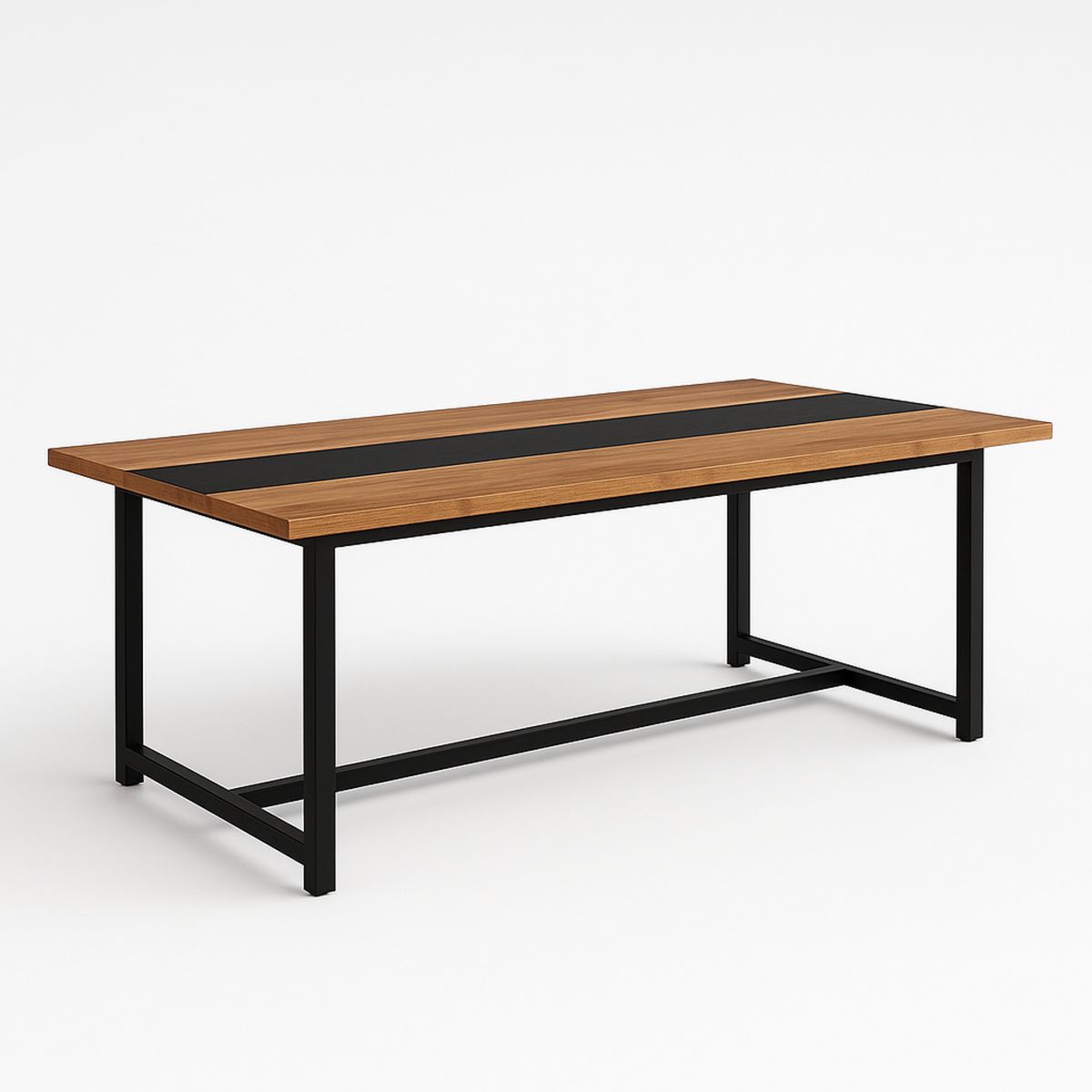Mesa Retangular Madeira e Metal 200cm x 90cm