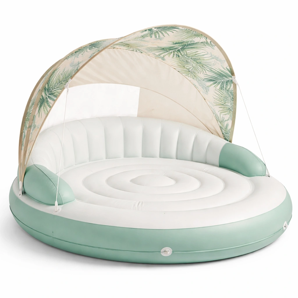 Aufblasbares Sofa Gruen Tropical Design mit Getraenkehalter-Frelvio