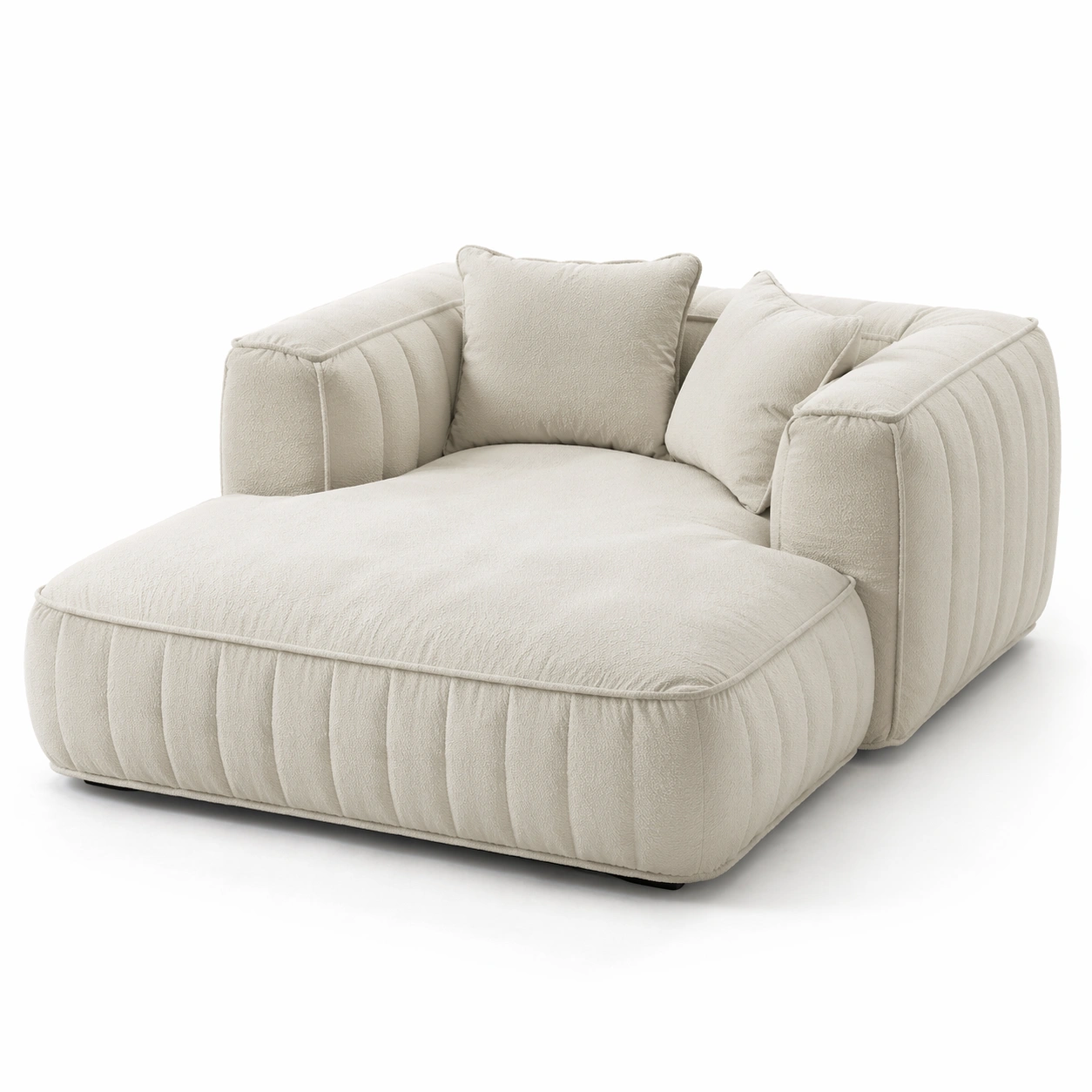 Loungesessel Beige Stoff Gross Komfort Modern-Frelvio