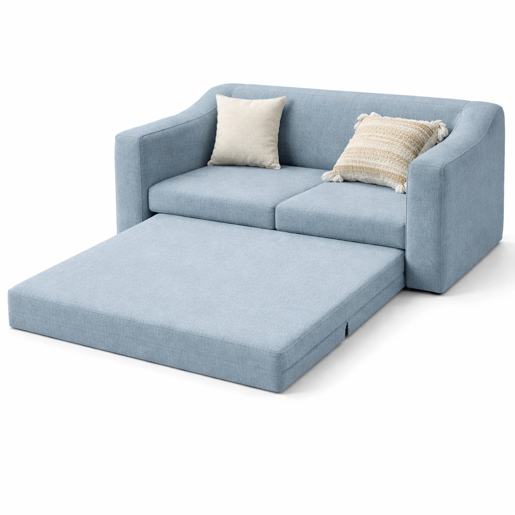 Schlafsofa Blau Stoff Klappbar Multifunktional Modern-Frelvio