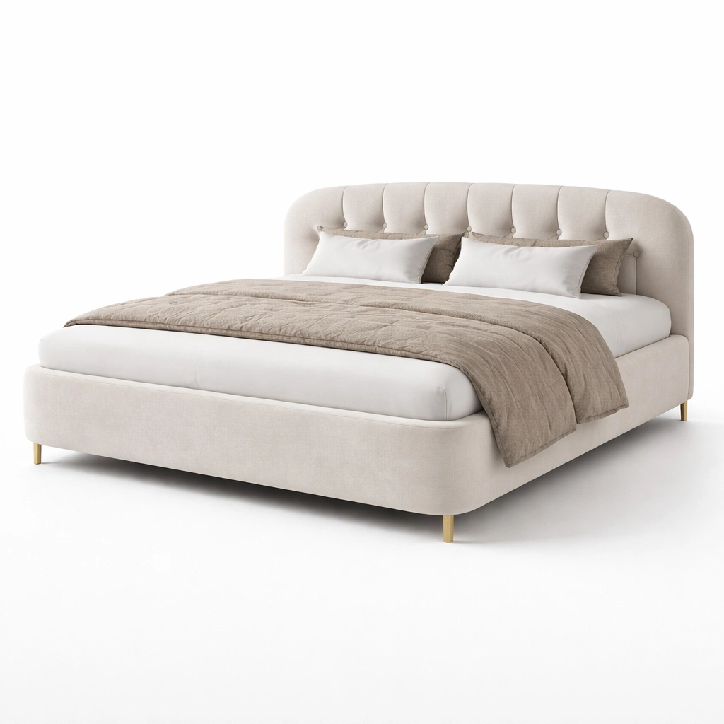 Bett Holz Natur Minimalistisch Modern Doppelbett-Frelvio