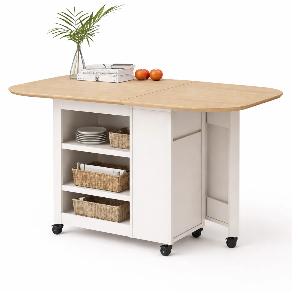 Esstisch Set Rund Holz Natur mit 4 Stuehlen-Frelvio