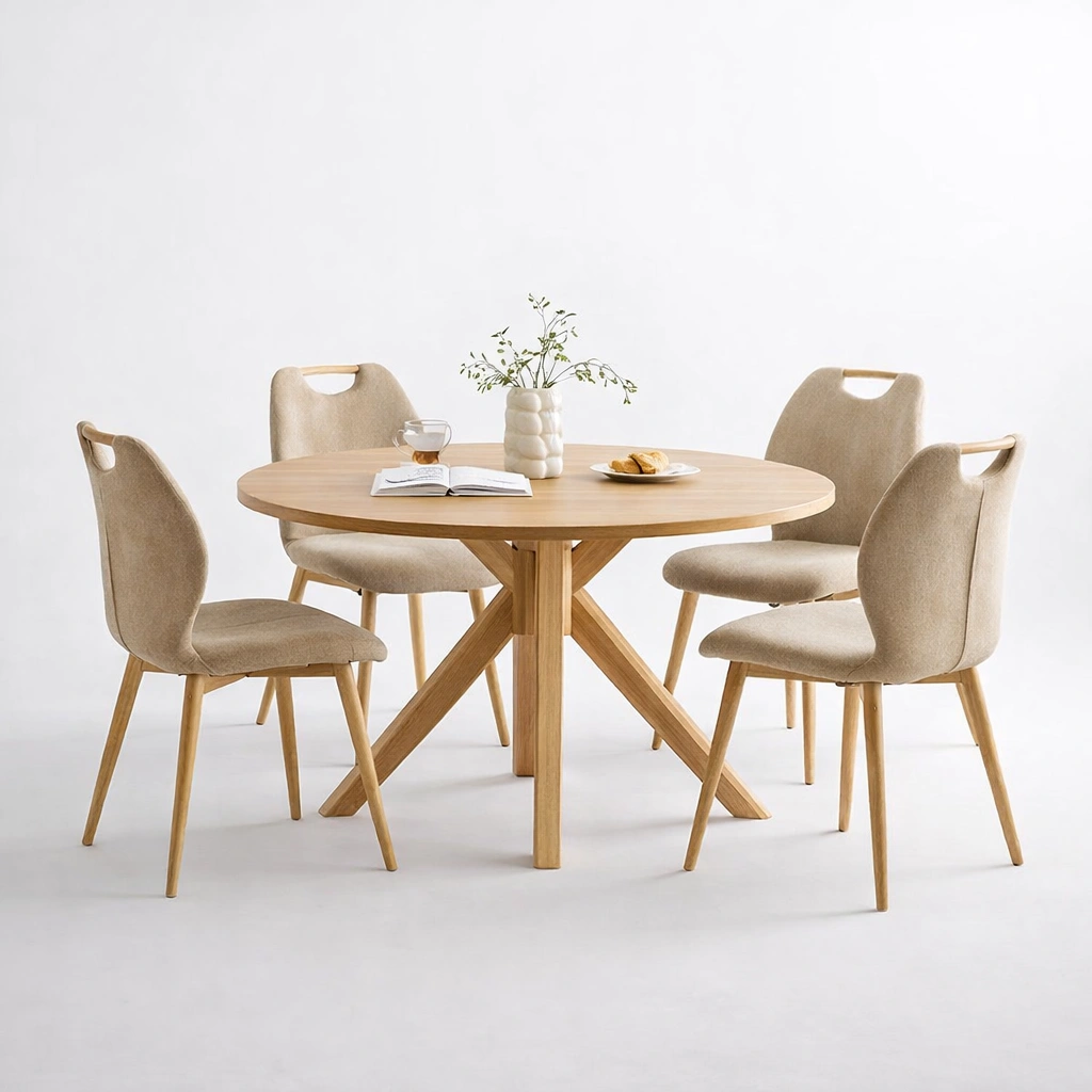 Esstisch Marmoroptik Weiss mit 2 Stuehlen Modern-Frelvio