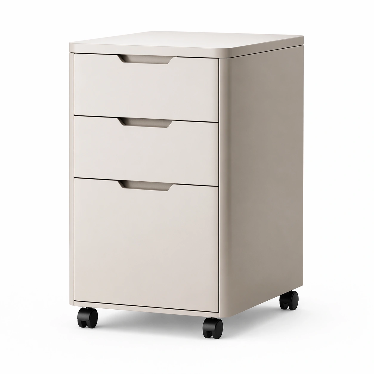 Rollcontainer Beige 3 Schubladen Modern Mobil-Frelvio