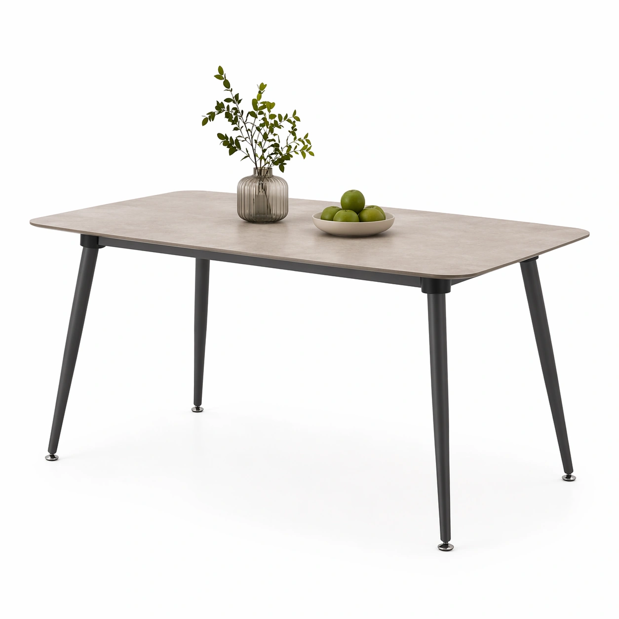 Esstisch Rechteckig Grau Metall Holz-Tansoria