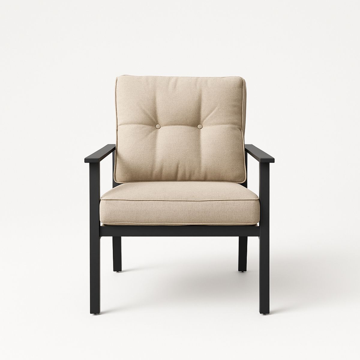 Cadeira de Jardim em Alumínio com Almofadas de Tecido Bege