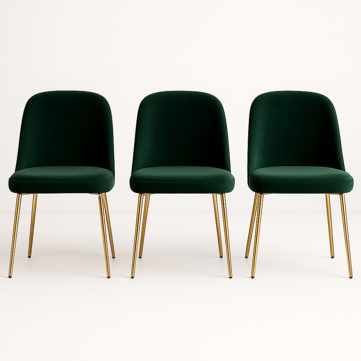 Conjunto de Cadeiras de Veludo com Pernas Metálicas