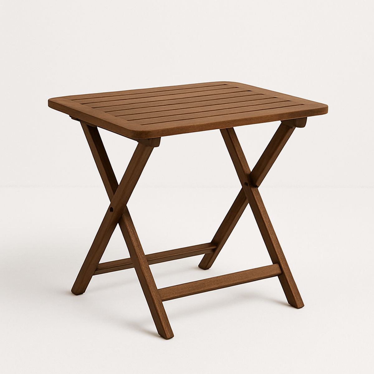 Mesa Dobrável de Madeira Maciça Marrom 60x60x74cm