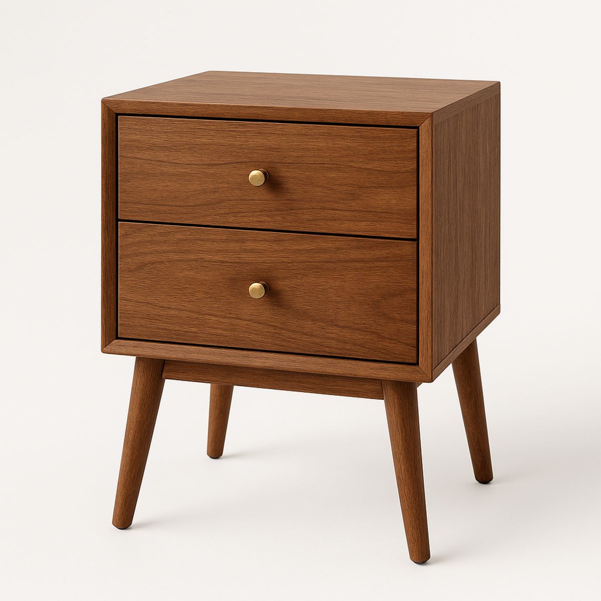 Mesa de Cabeceira de Madeira com 2 Gavetas