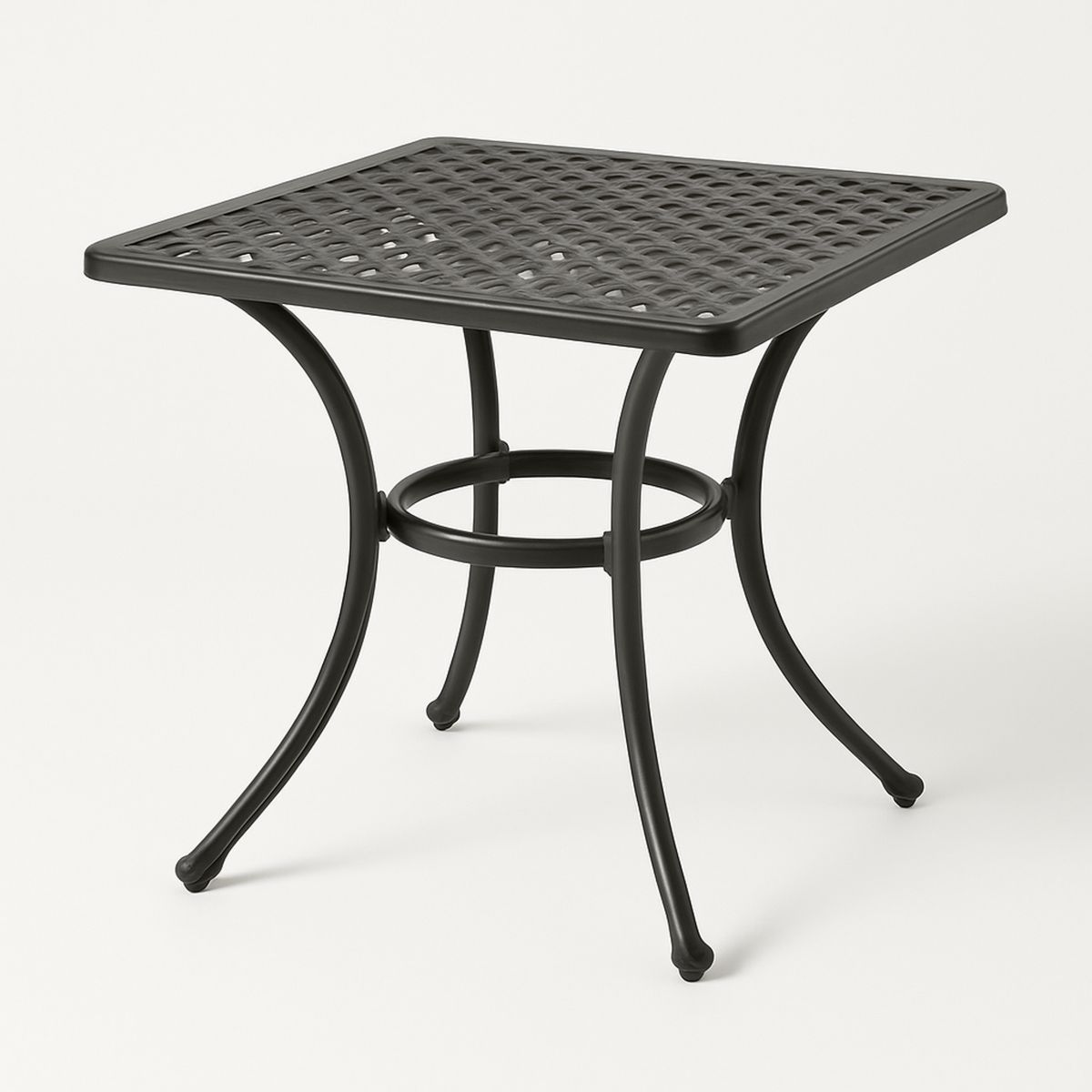 Mesa de Jantar Quadrada em Metal Preto 70x70x75cm