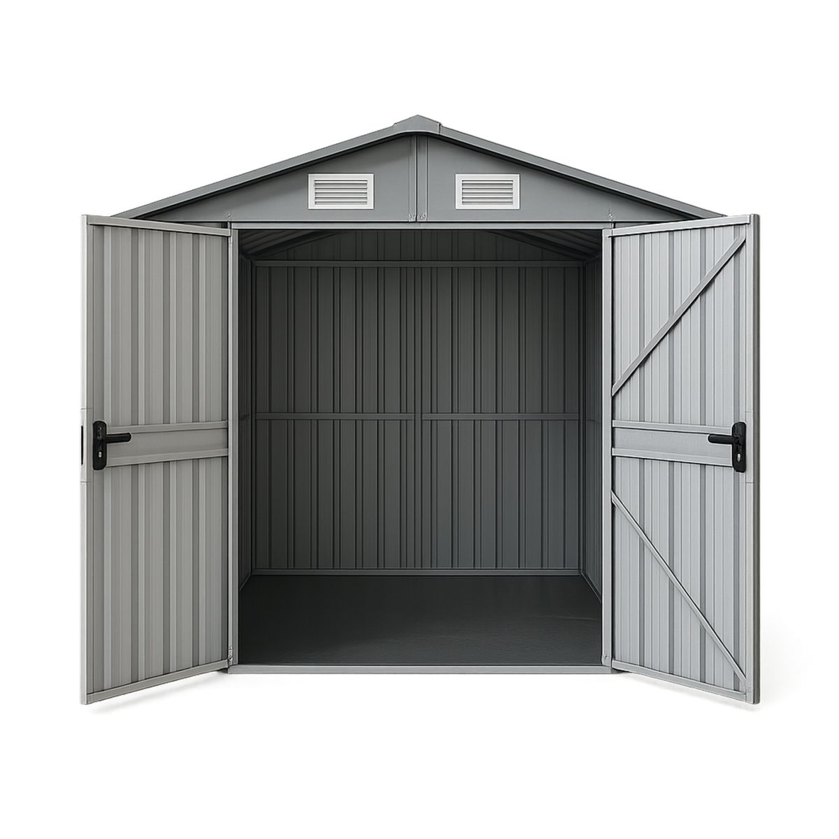 Abrigo Metálico de Aço Galvanizado Cinza 213x130x173cm