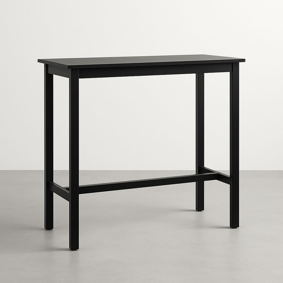Mesa Alta de Madeira e Metal Preto 120x60x90 cm