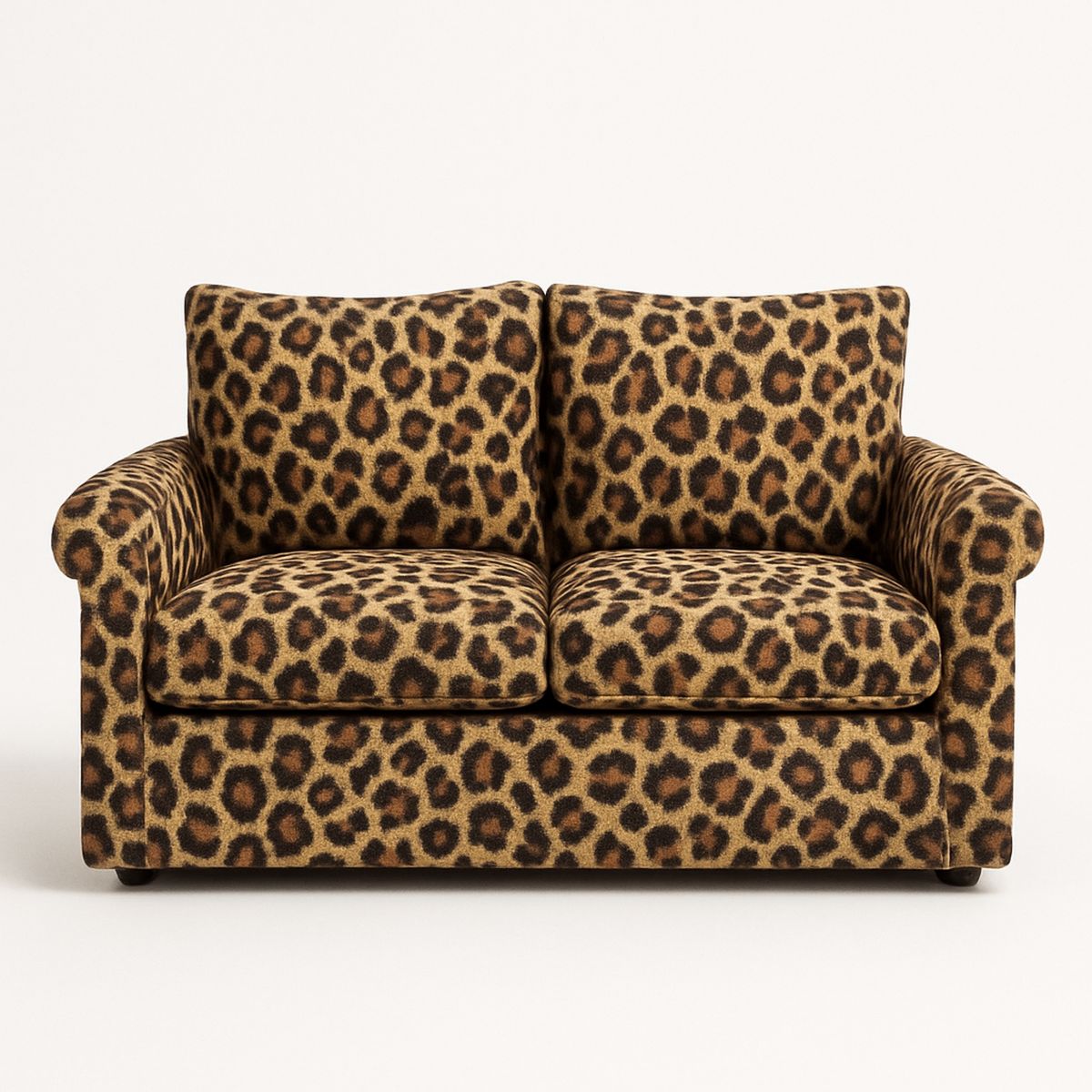 Sofá 2 Lugares Estampado Leopardo Poliester 150cm