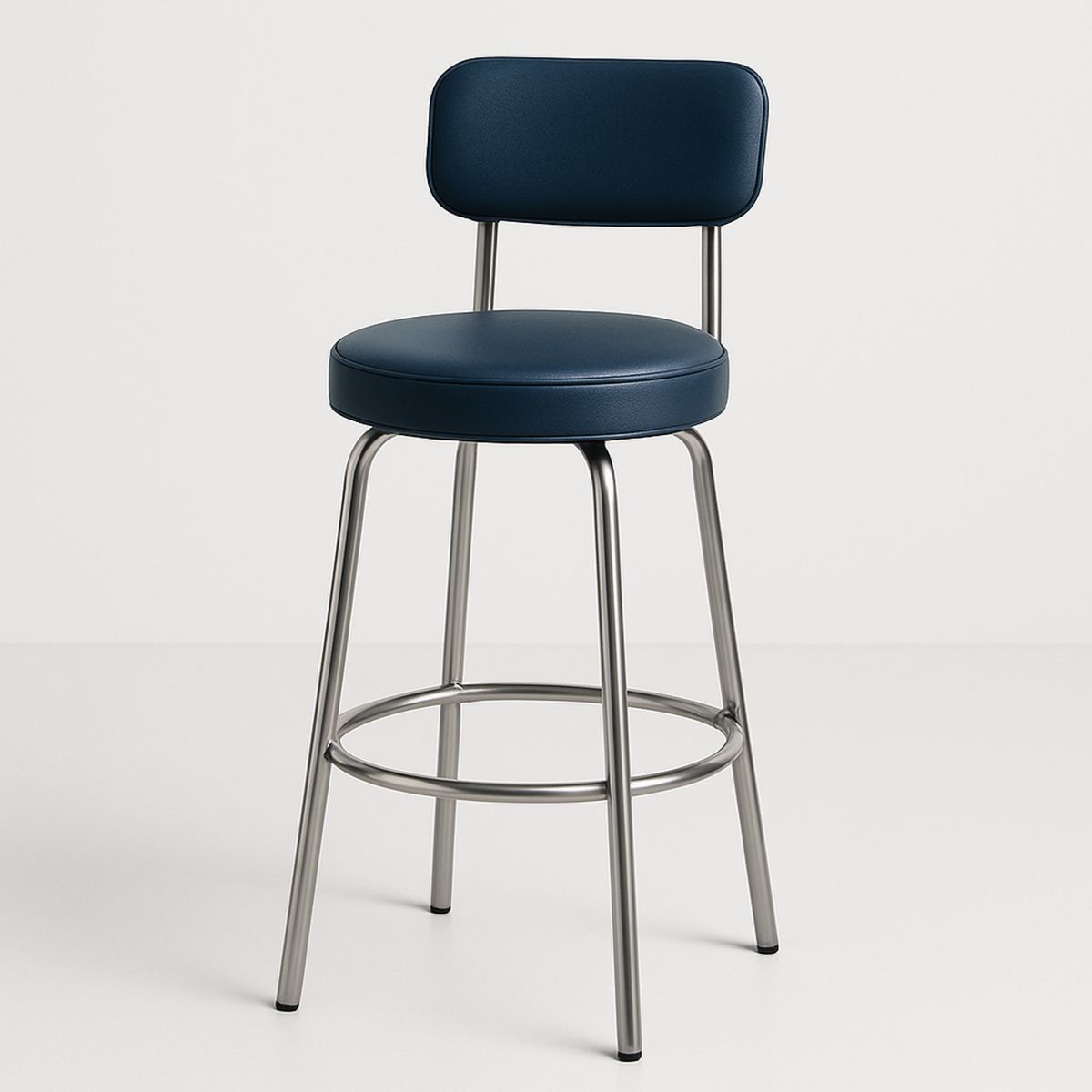 Banco alto giratório em Aço Inoxidável Azul