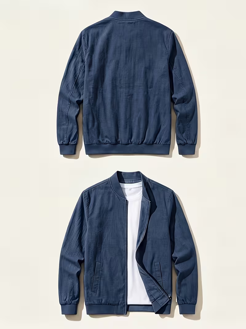 🎁LAST DAY 70% OFF🎁-Men's Lightweight Textured Bomber Jacket -A Simple Layer You’ll Reach For Again and Again