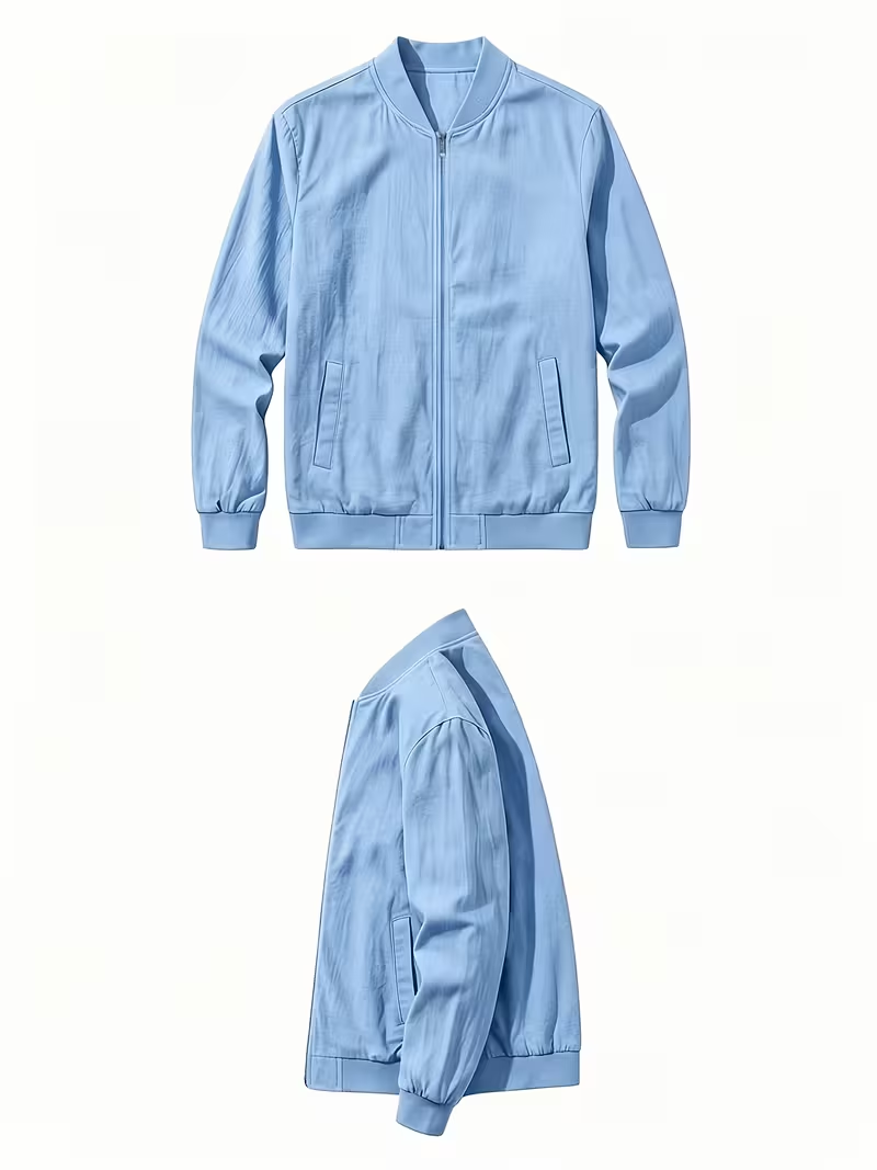 🎁LAST DAY 70% OFF🎁-Men's Lightweight Textured Bomber Jacket -A Simple Layer You’ll Reach For Again and Again