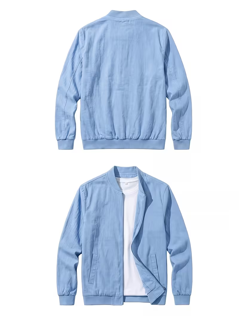 🎁LAST DAY 70% OFF🎁-Men's Lightweight Textured Bomber Jacket -A Simple Layer You’ll Reach For Again and Again